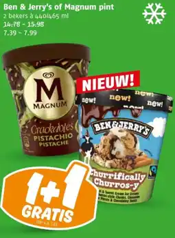 Poiesz Ben & Jerry's of Magnum pint aanbieding