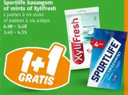 Poiesz Sportlife kauwgom of mints of Xylifresh aanbieding