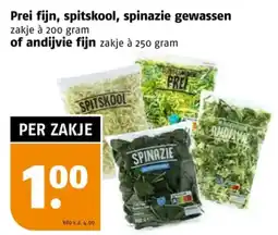 Poiesz Prei fijn, spitskool, spinazie gewassen of andijvie Fijn aanbieding