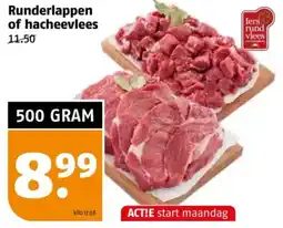 Poiesz Runderlappen of Hacheevlees aanbieding