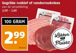 Poiesz Gegrilde rosbief of runderrookvlees aanbieding