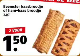 Poiesz Beemster kaasbroodje of ham kaas broodje aanbieding