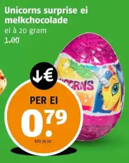 Poiesz Unicorns surprise ei melkchocolade aanbieding