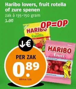 Poiesz Haribo lovers, fruit rotella of zure spenen aanbieding