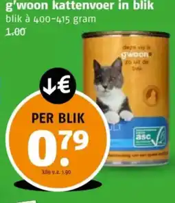 Poiesz G'woon kattenvoer in blik aanbieding