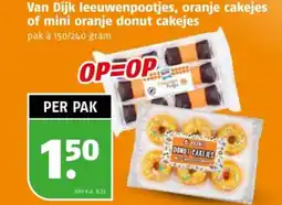 Poiesz Van Dijk leeuwenpootjes, oranje cakejes of mini oranje donut cakejes aanbieding