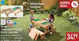 ALDI Toylino Omkeerbaar tafelblad Houten speeltafel aanbieding