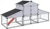 Bol.com vidaXL - Kippenhok - met - ren - en - nestkast - aluminium aanbieding