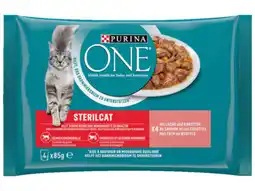 Hoogvliet Purina one Sterilcat mini filets zalm en wortel aanbieding