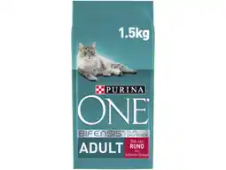 Hoogvliet Purina one Adult kattenvoer rijk aan rund aanbieding