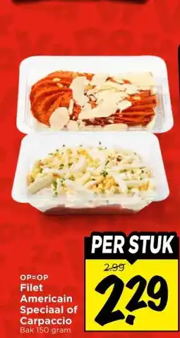 Vomar Voordeelmarkt Filet Americain Speciaal of Carpaccio aanbieding