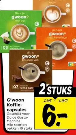Vomar Voordeelmarkt G'woon Koffie- capsules aanbieding