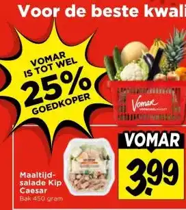 Vomar Voordeelmarkt Maaltijd- salade Kip Caesar aanbieding