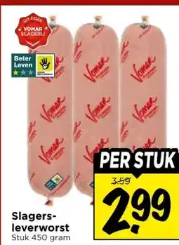 Vomar Voordeelmarkt Slagers- leverworst aanbieding