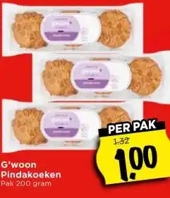 Vomar Voordeelmarkt G'woon Pindakoeken aanbieding