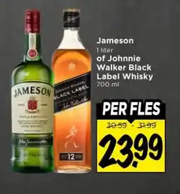 Vomar Voordeelmarkt Jameson , of Johnnie Walker Black Label Whisky aanbieding