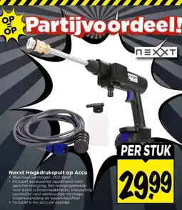 Vomar Voordeelmarkt Nexxt Hogedrukspuit op Accu aanbieding