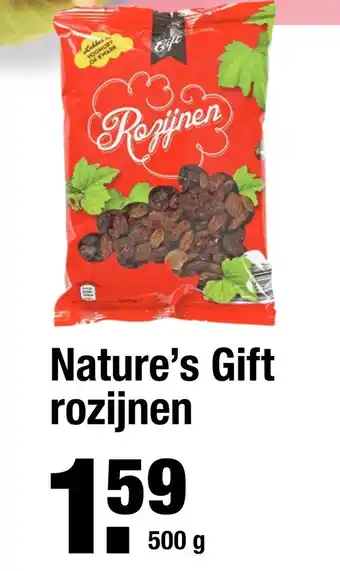 ALDI Nature's Gift rozijnen 500g aanbieding