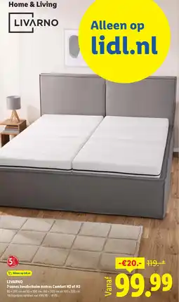 Lidl Livarno 7-zones koudschuim matras Comfort H2 of H3 aanbieding