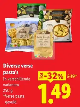 Lidl Diverse Verse Pasta's aanbieding