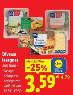Lidl Diverse lasagnes aanbieding