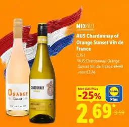Lidl AUS Chardonnay of Orange Sunset Vin de France aanbieding
