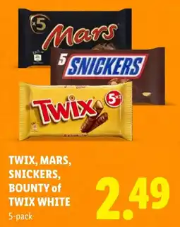 Lidl Twix, Mars, Snickers, Bounty of Twix White aanbieding