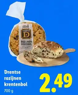 Lidl Drentse rozijnen krentenbol aanbieding
