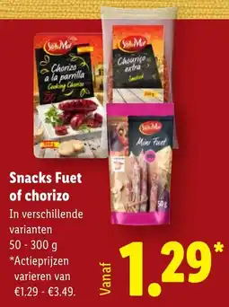 Lidl Snacks Fuet of chorizo aanbieding