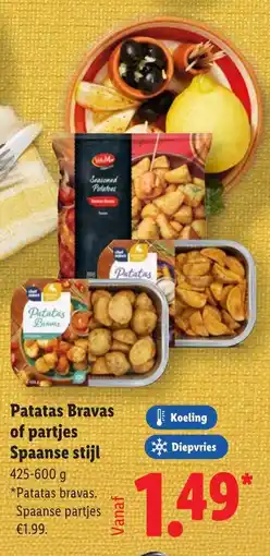 Lidl Patatas Bravas of partjes Spaanse stijl aanbieding
