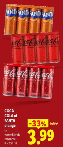 Lidl Coca Cola of Fanta Orange aanbieding