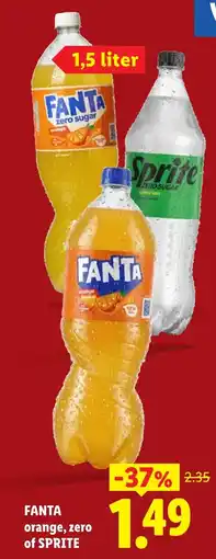 Lidl Fanta Orange, Zero of Sprite aanbieding
