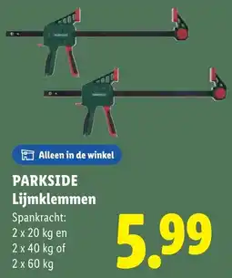 Lidl Parkside Lijmklemmen aanbieding