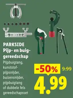 Lidl Parkside pijp en buiggereedschap aanbieding