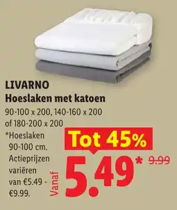 Lidl Livarno Hoeslaken met Katoen aanbieding
