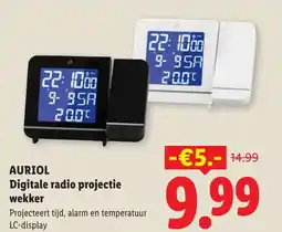 Lidl Auriol Digitale radio projectie wekker aanbieding