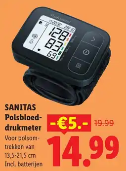 Lidl Sanitas Polsbloeddrukmeter aanbieding