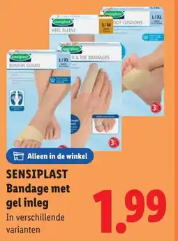 Lidl Sensiplast Bandage met Gel Inleg aanbieding