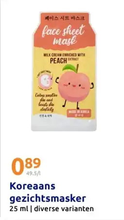 Action Koreaans gezichtsmasker aanbieding