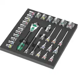 Alternate Wera 9722 Schuimrubberen inzetstuk met 8000 C Zyclop ratel 1/2 Set 1, 31-delig gereedschapsset aanbieding