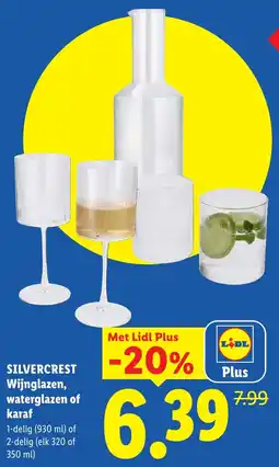 Lidl Silvercrest Wijnglazen, Waterglazen of Karaf aanbieding