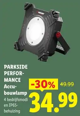 Lidl Parkside Performance Accu Bouwlamp aanbieding