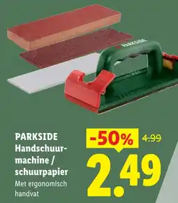 Lidl Parkside Handschuurmachine / Schuurpapier aanbieding