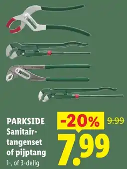 Lidl Parkside Sanitair Tangenset of Pijptang aanbieding