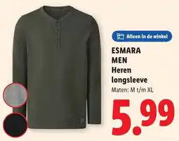 Lidl Esmara Men Heren Longsleeve aanbieding