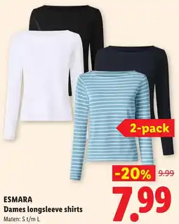 Lidl Esmara Dames Longsleeve Shirts aanbieding