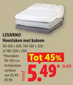 Lidl Livarno Hoeslaken met Katoen aanbieding