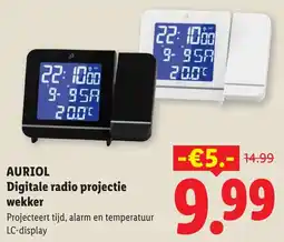 Lidl Auriol Digitale radio projectie wekker aanbieding