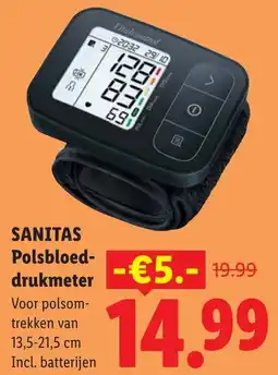 Lidl Sanitas Polsbloeddrukmeter aanbieding