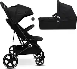 Bol.com Deryan Luxe XP Buggy XL - Kinderwagen Inclusief Reiswieg - Compact lichtgewicht - Zwart aanbieding